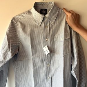 NWT blue and white striped J Press Mens button down